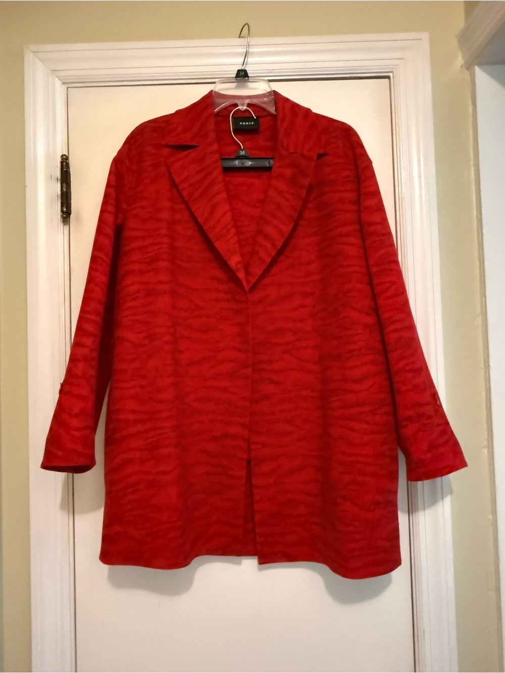 Akris Red Women's Open-Front Coat and skirt